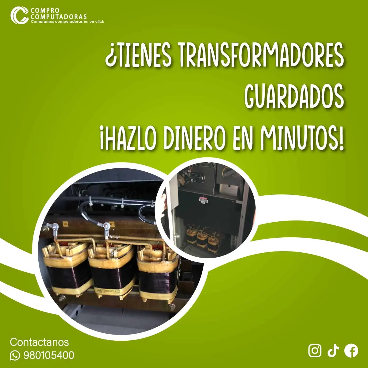 Transformadores industriales en desuso con recompra rápida