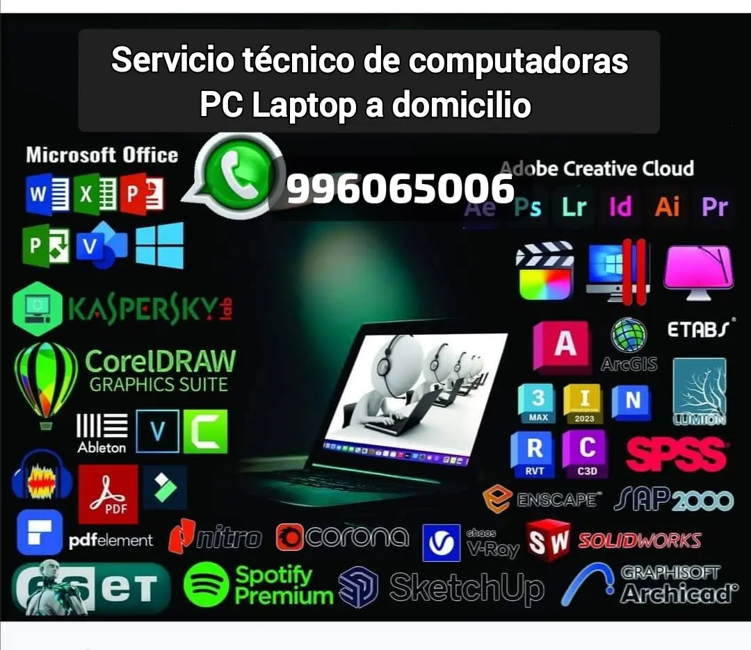 SOPORTE TÉCNICO DE COMPUTADORAS PC LAPTOP A DOMICILIO 