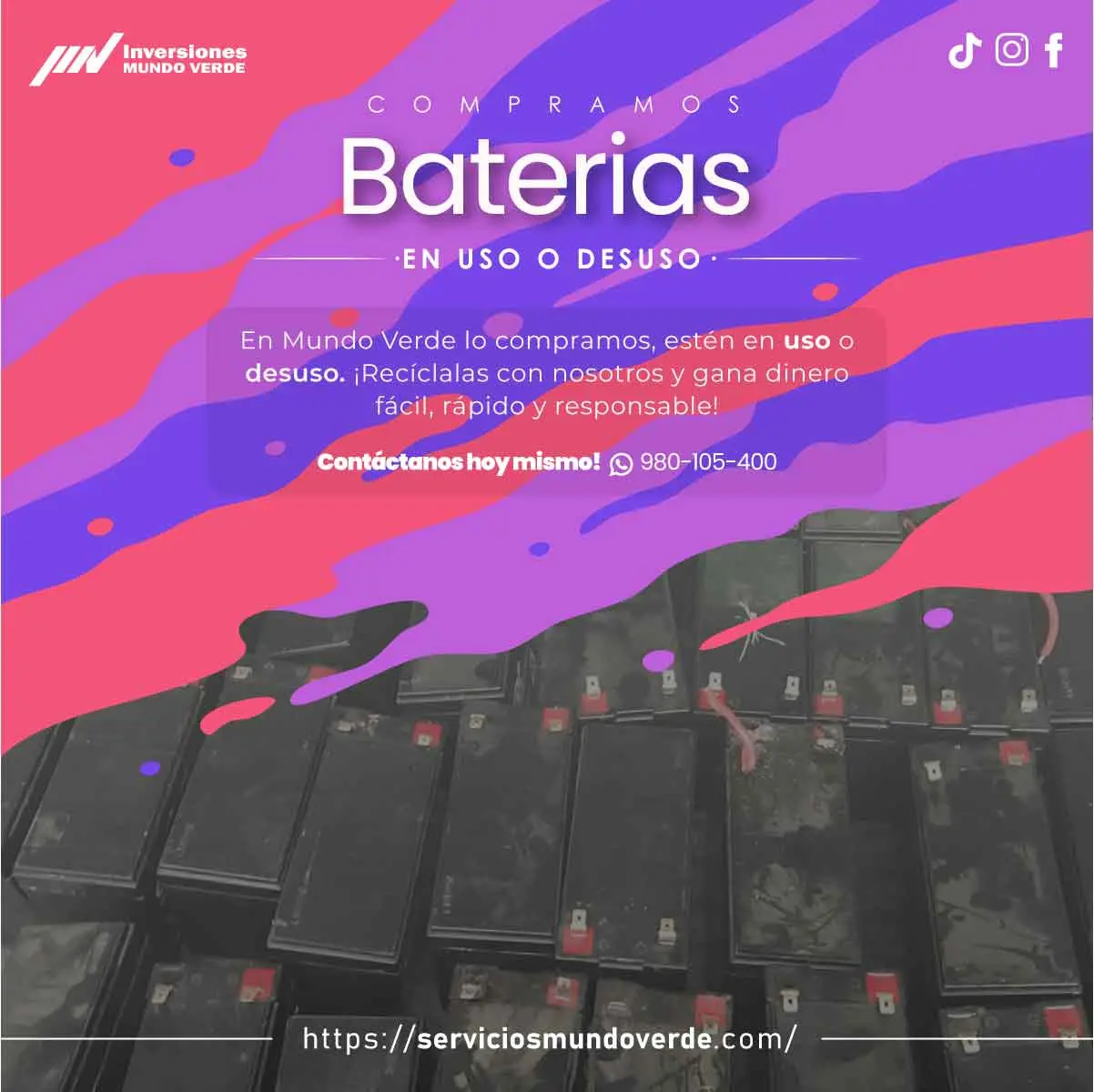  Compramos tus baterías en desuso 