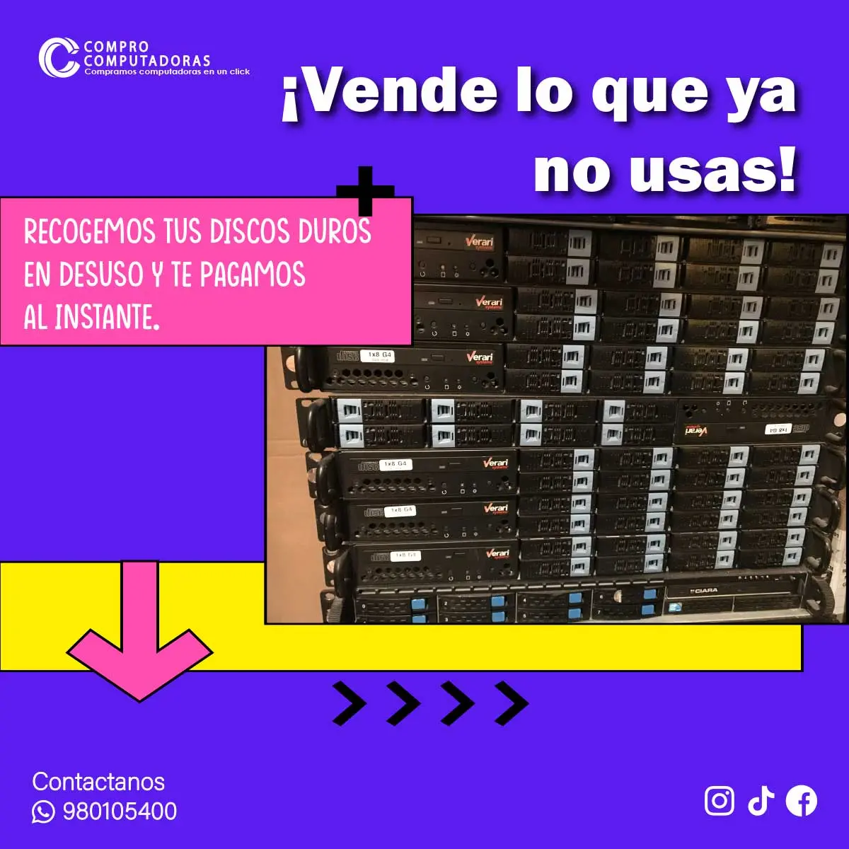 Compra y reciclaje de computadoras celulares y más en Lima.