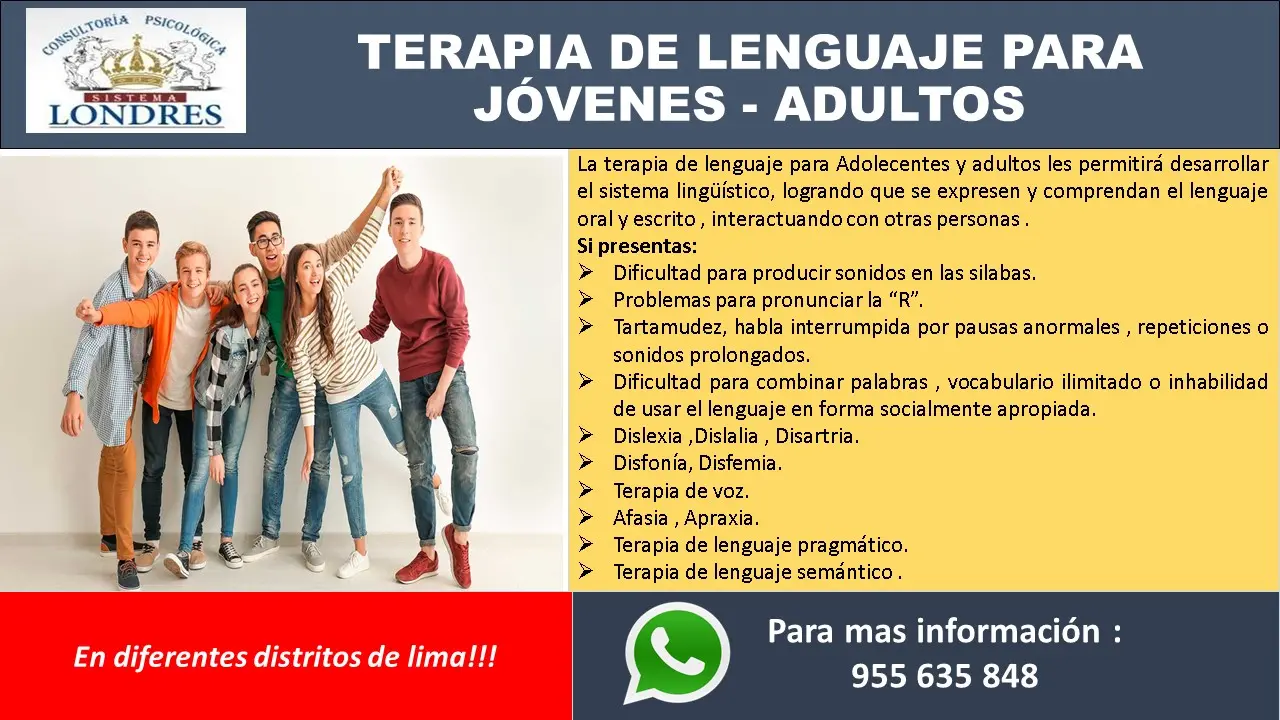 Terapia de Lenguaje para Jovenes y Adultos