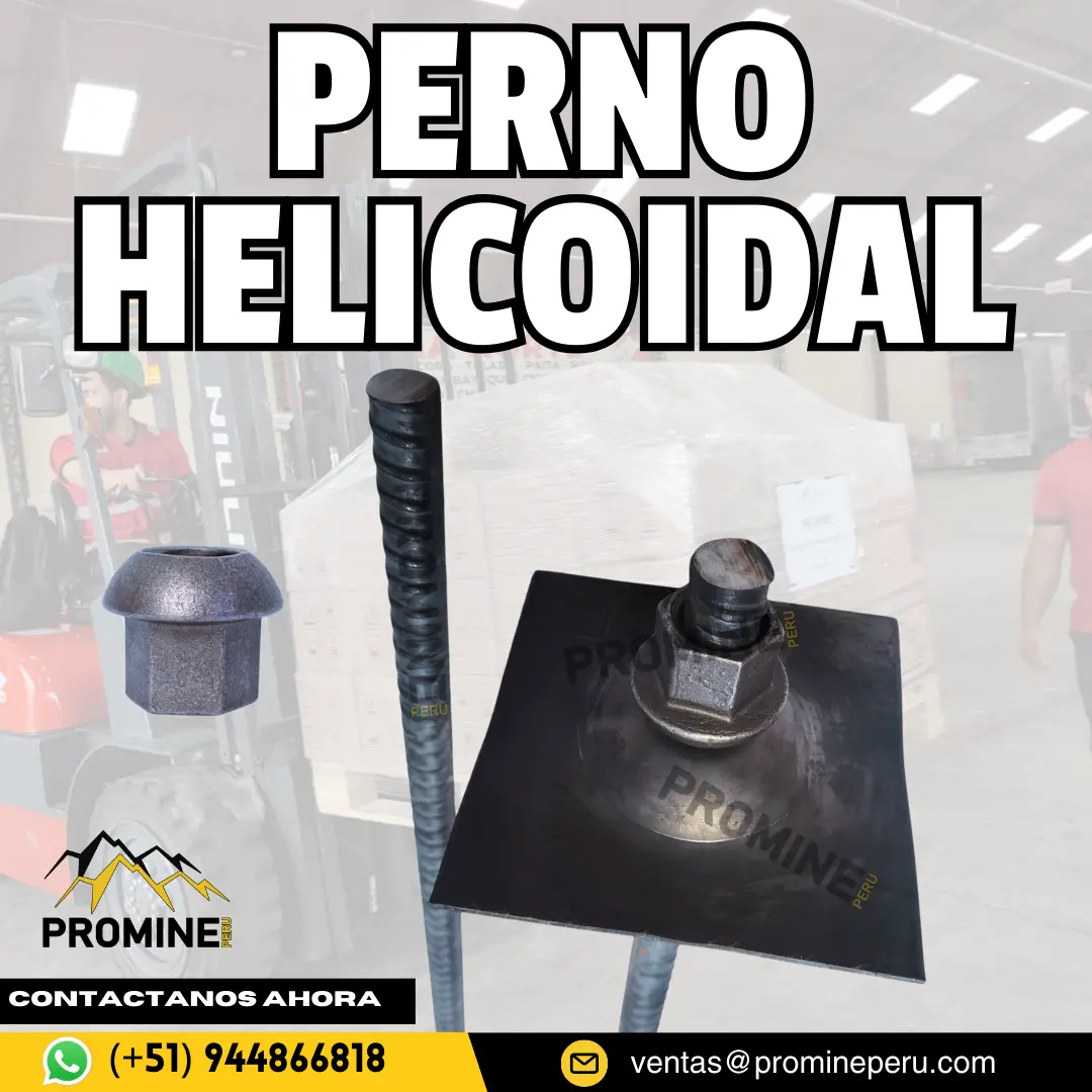 PERNO HELICOIDAL . ANCLAJE PARA MINA . PROMINE 
