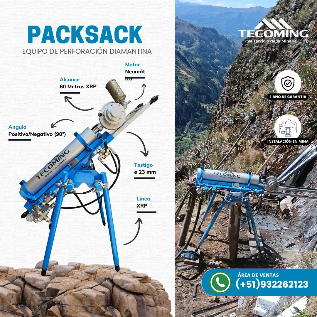 Packsack TMG 50 Perforadora Neumática para Minería 60m