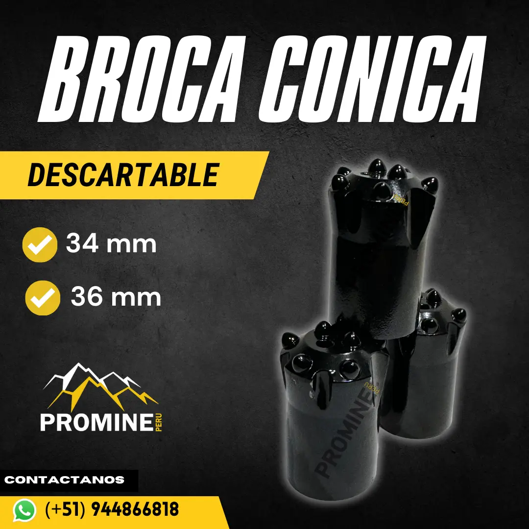 BROCA 34 MM Y 36 MM PROMINE USO RAPIDO MINERO 