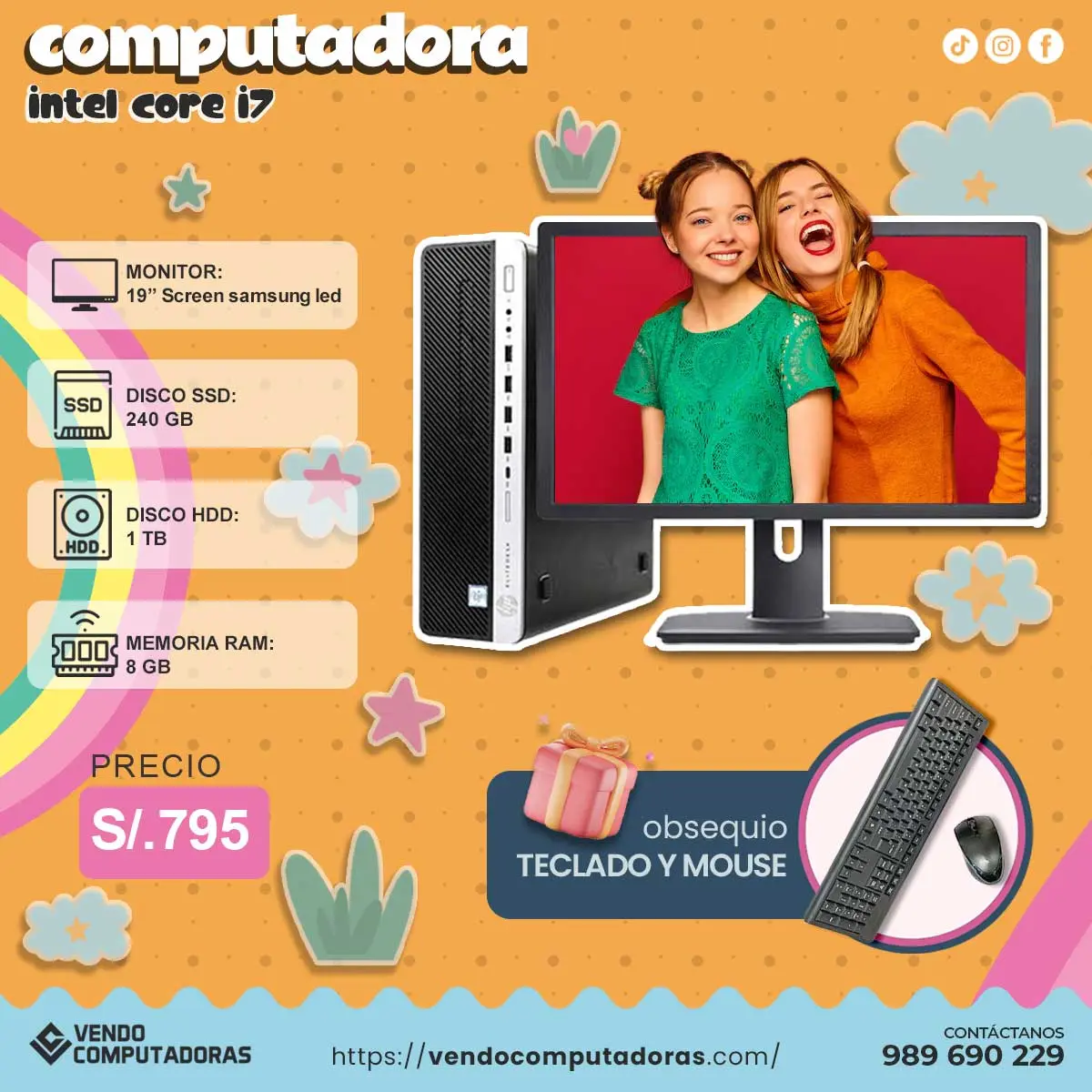 TU NUEVA PC INTEL I7 COMPLETA Y LISTA PARA USAR CONTACTA YA