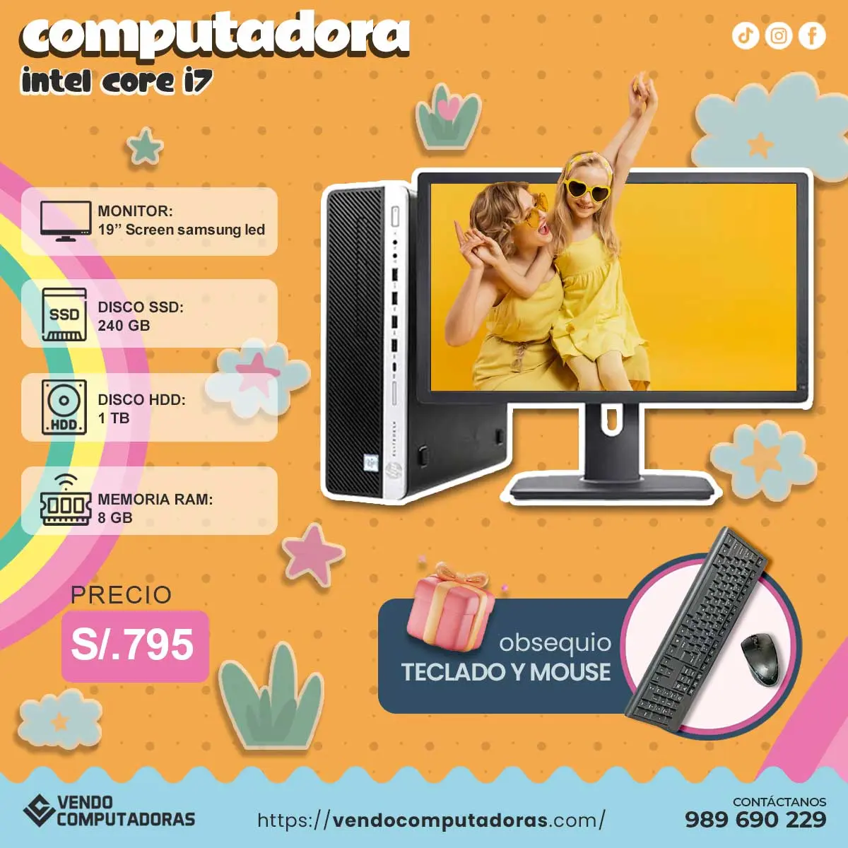 TU NUEVA PC INTEL I7 COMPLETA Y LISTA PARA USAR CONTACTA YA