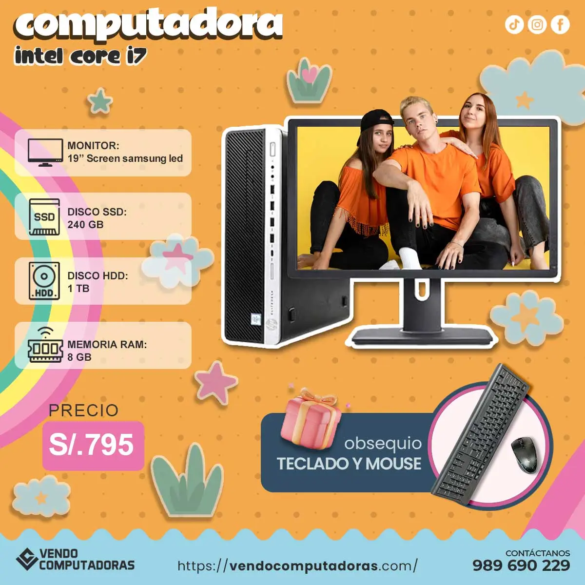 TU NUEVA PC INTEL I7 COMPLETA Y LISTA PARA USAR CONTACTA YA