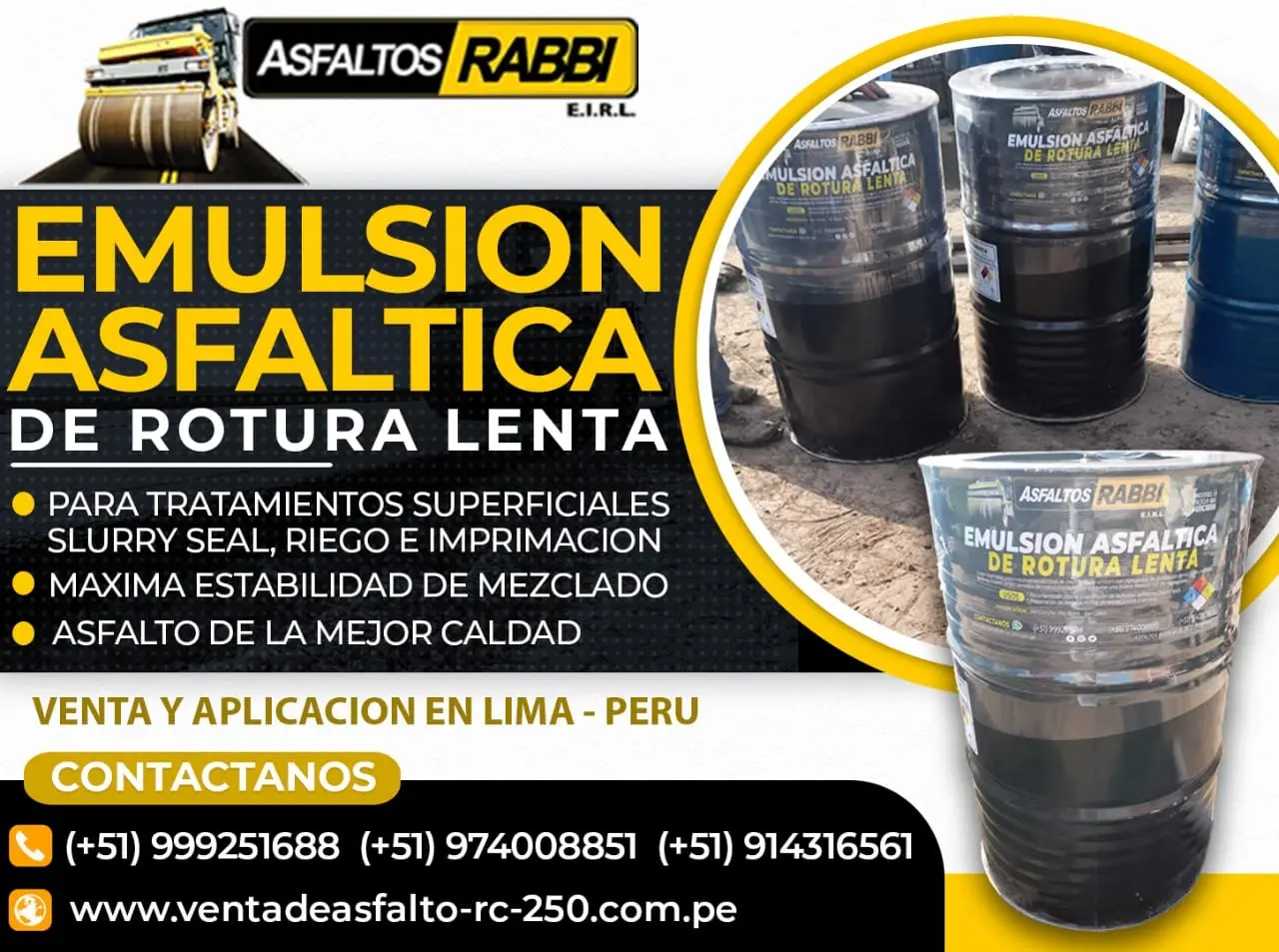 PROVEEDOR DE PRODUCTO RC-250 MC-30 BREA LIQUIDA EMULSIONES