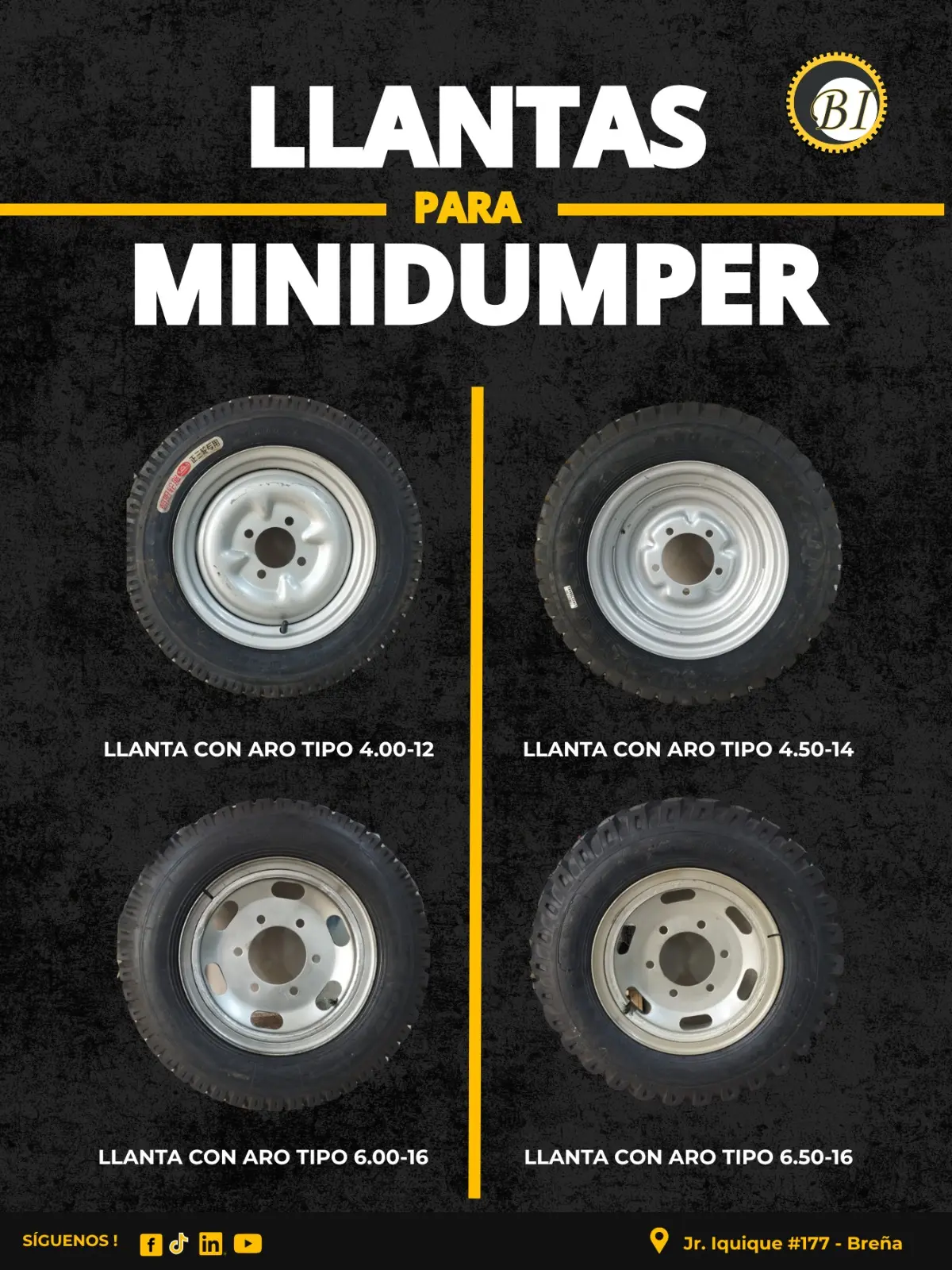 LLANTAS PARA MINIDUMPER 