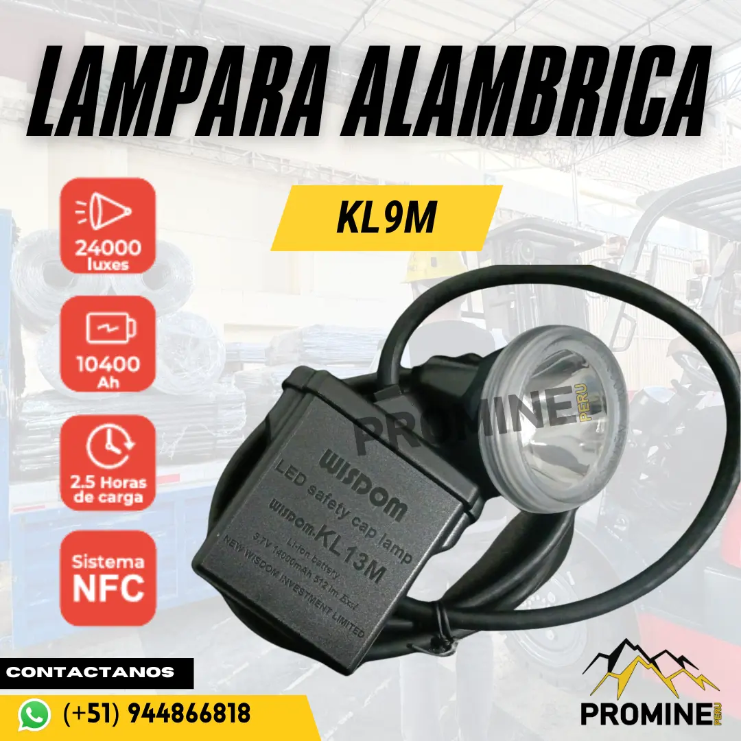 LAMPARA MINERA ALAMBRICA . KL9M . LK13M . PROMINE 