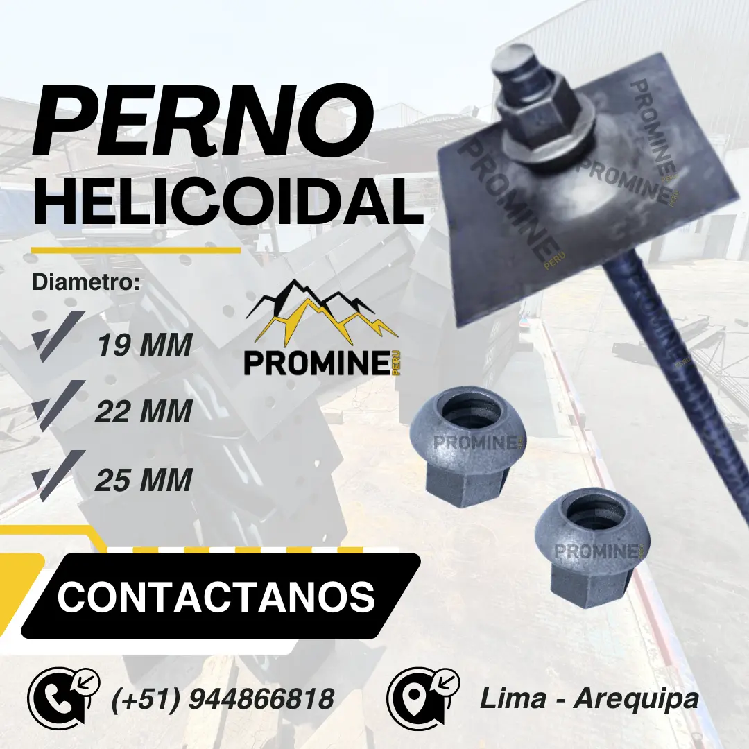 PERNO HELICOIDAL . BARRA 19MM . LIMA . PROMINE 