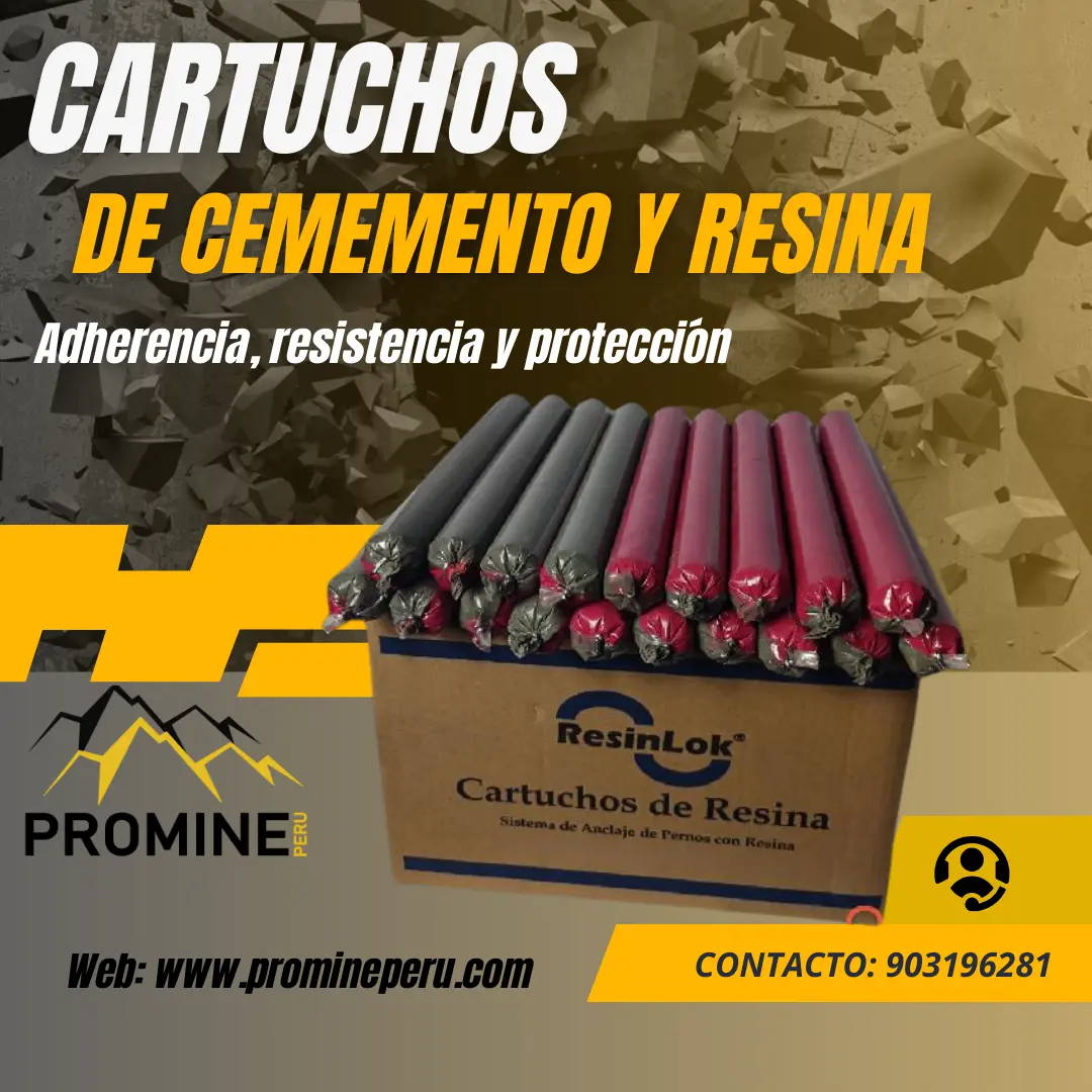 Cartuchos de Cemento y Resina para Anclaje Minero Seguro