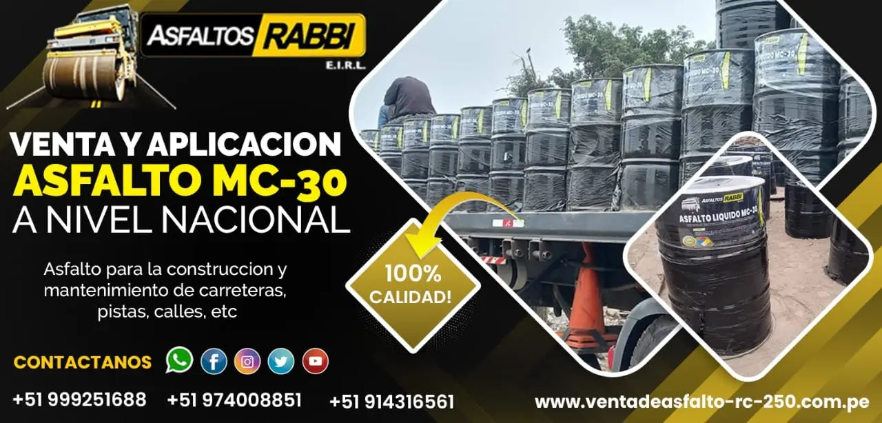 DISTRIBUIDOR DE ASFALTO MC-30 EN CILINDROS DE 55 GLN BREAS