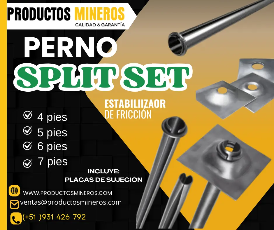 Productos mineros Split set 