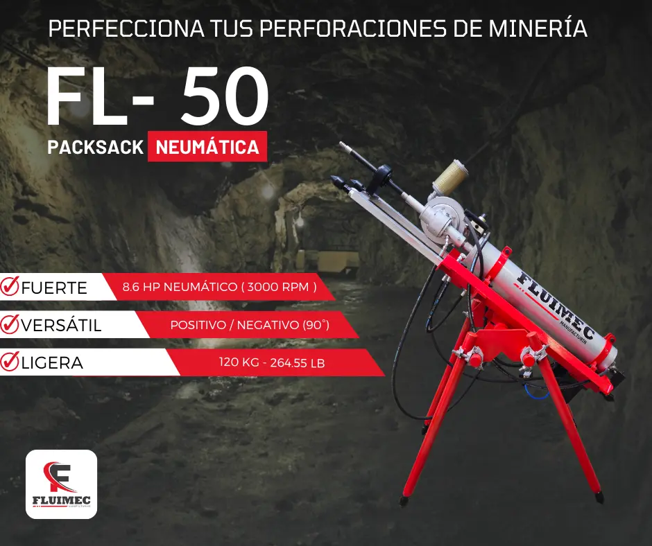 PACKSACK NEUMÁTICA FL50 equipo para industria minera 