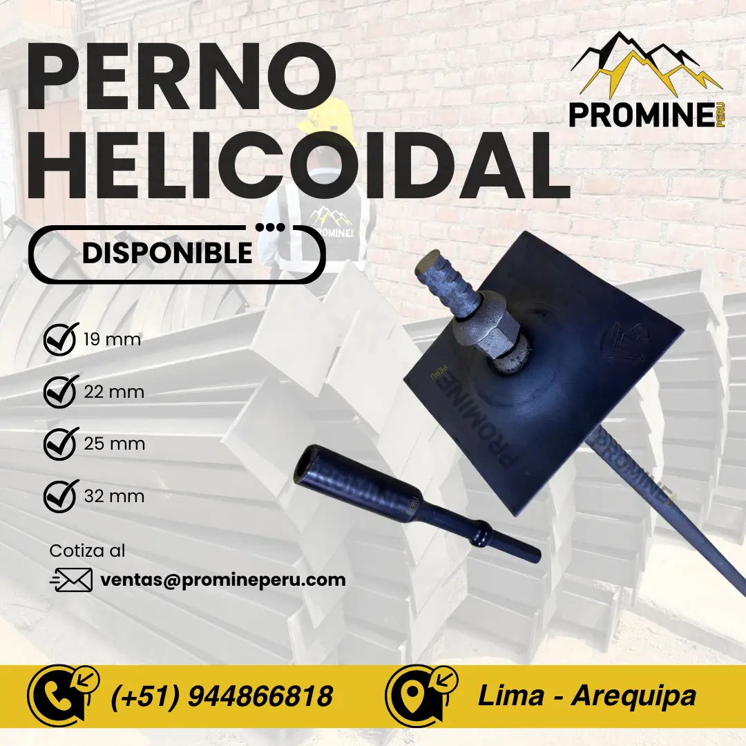 PERNO HELICOIDAL . 19MM . MINERIA PERUANA 
