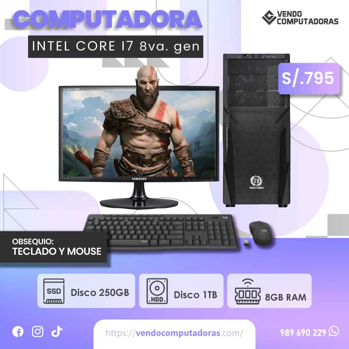 Computadora de Escritorio Intel Core i7 8va Gen