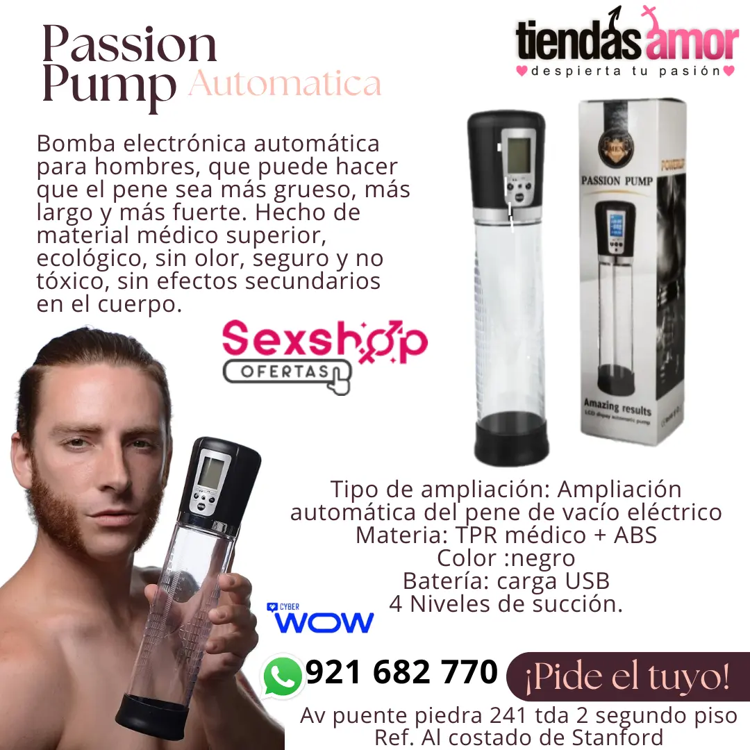 Bomba de pene eléctrica recargable Passion Pump dispositivo