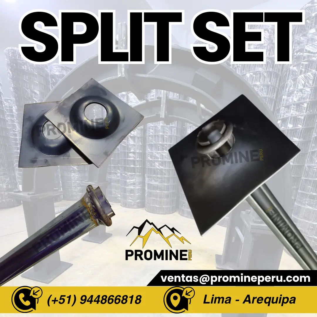 SPLIT SET . TUBO RANURADO MAS PLACA . PROMINE . LIMA 