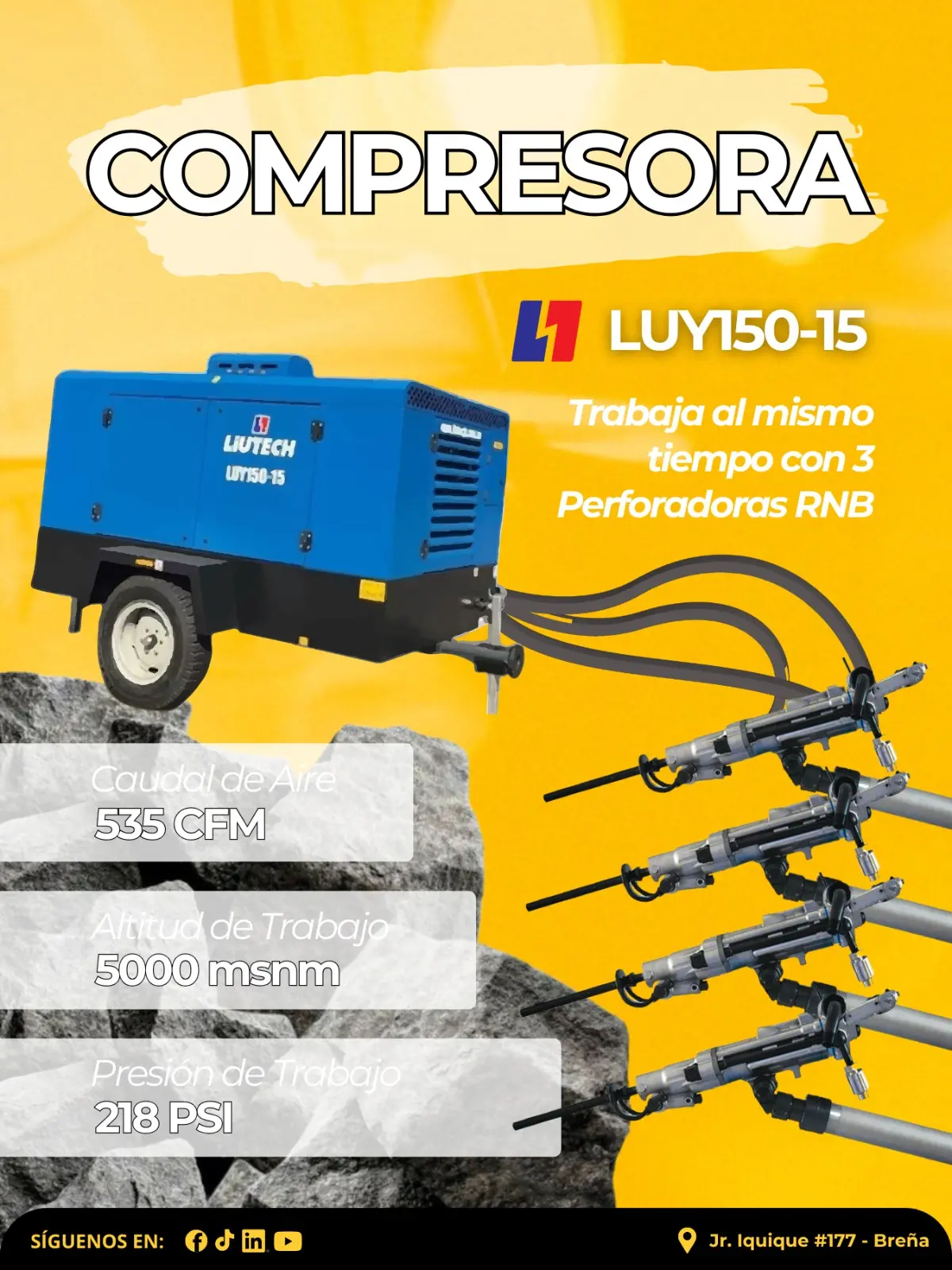 COMPRESORA 535 CFM LIUTECH