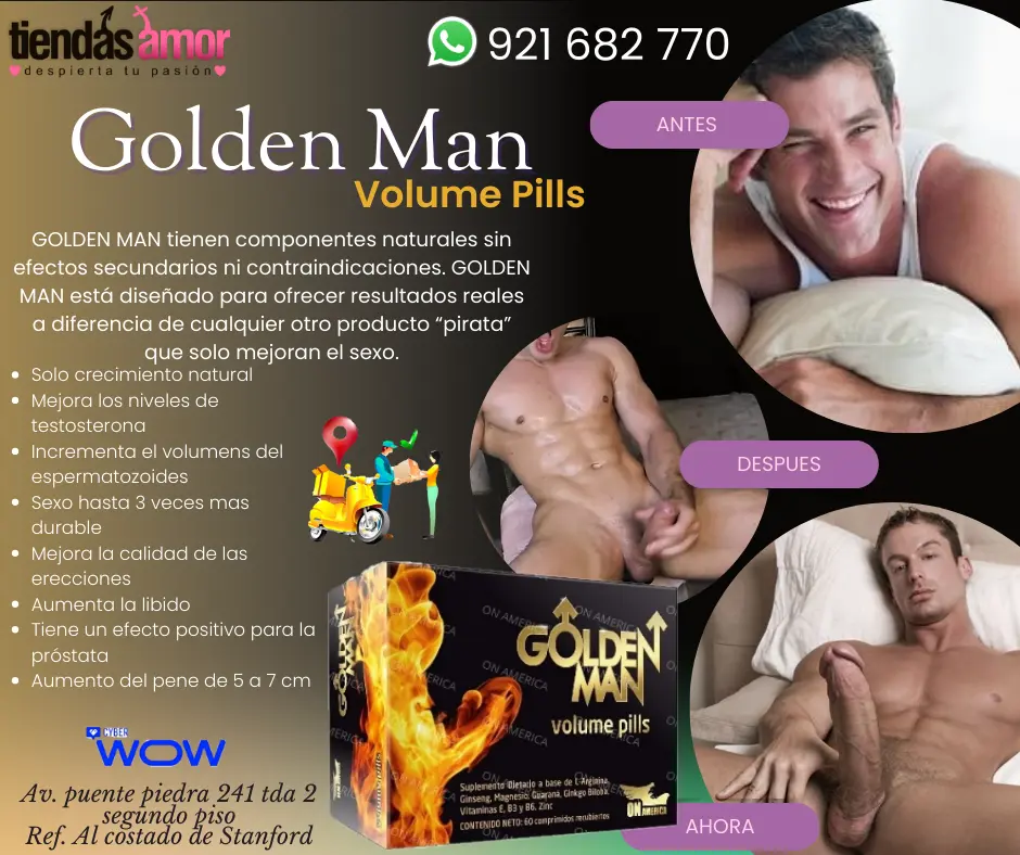 GOLDEN MAN tienen componentes naturales sin efectos Aumento 