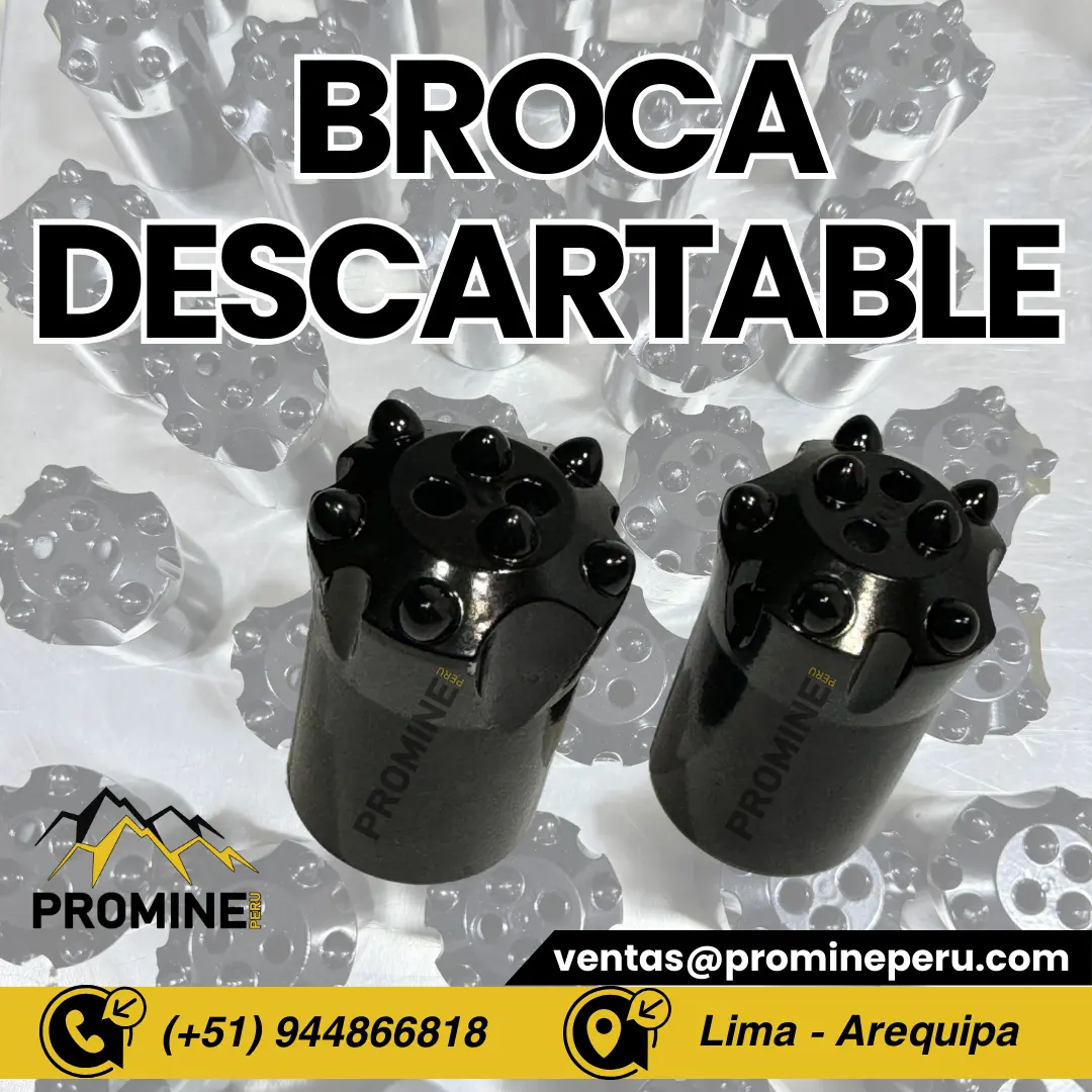 BROCA CONICA . LIMA . BOTON . PERFORACION . ROCA 
