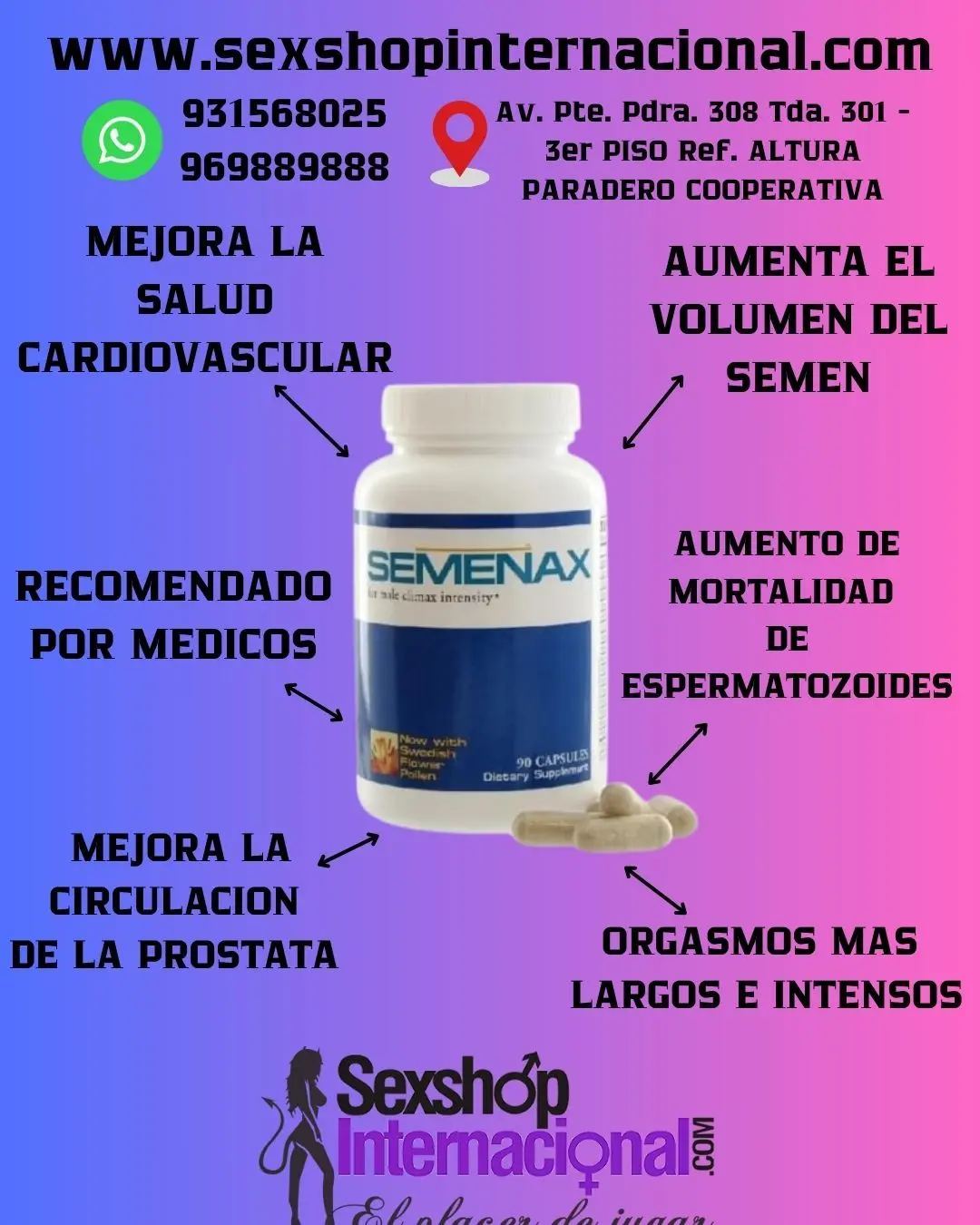 SEMENAX 90 CAPS ORGASMOS INTENSOS 