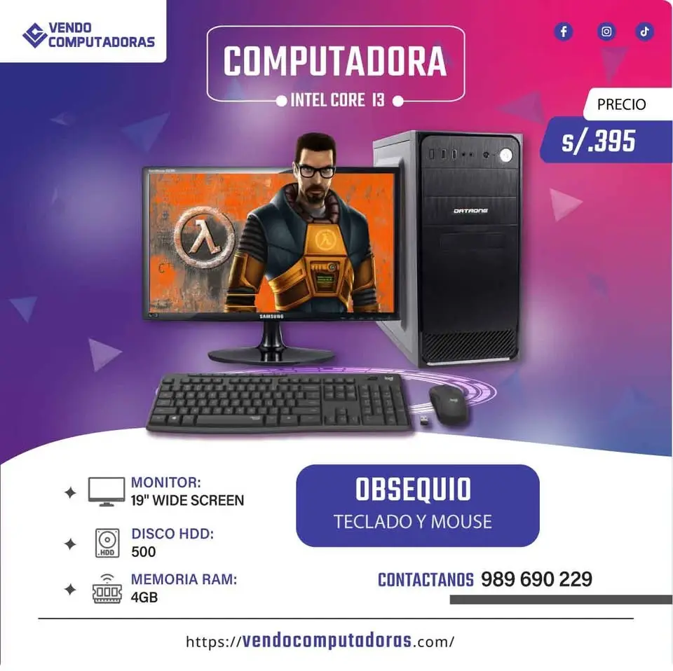 Computadora Core i3 con Monitor 19