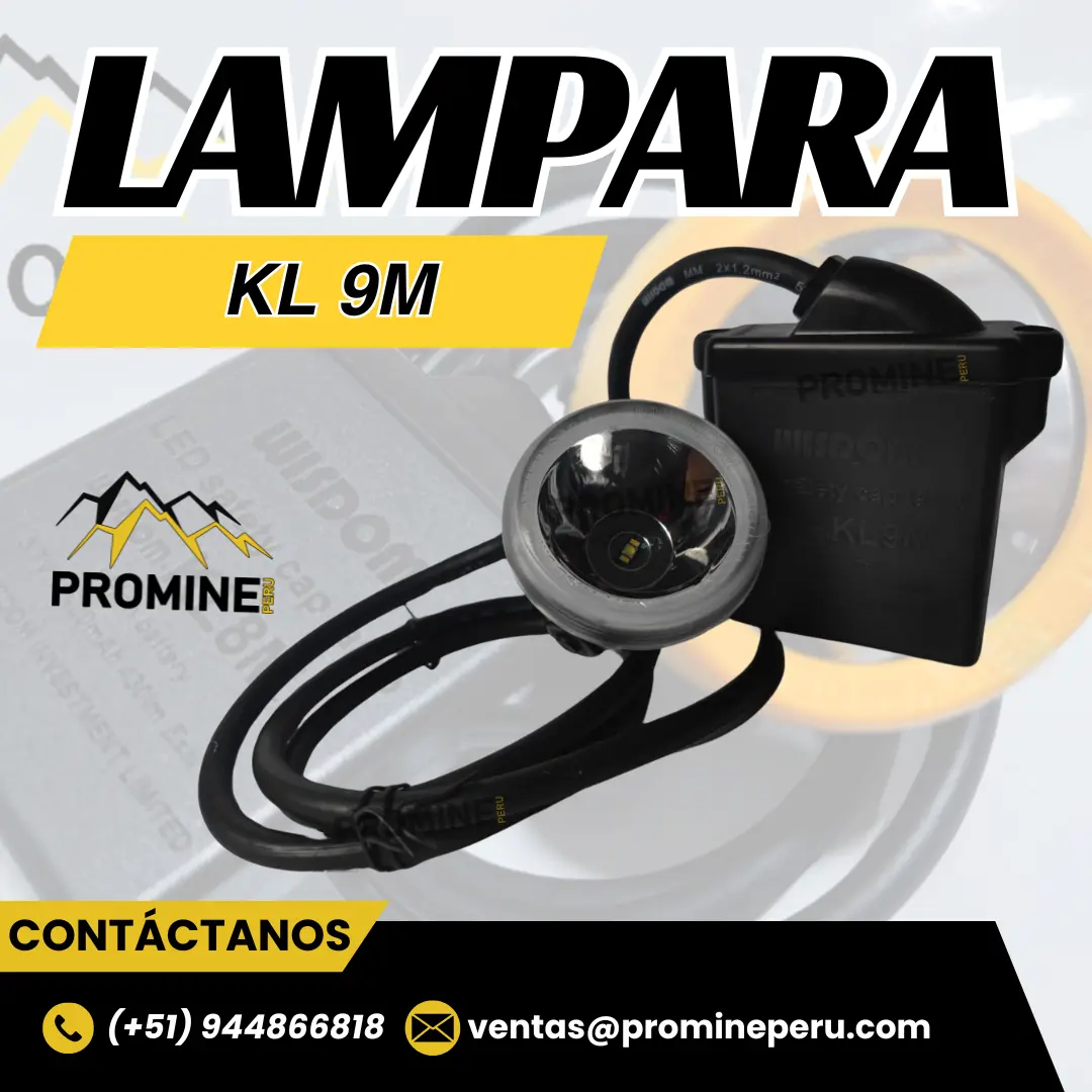 LAMPARA MINERA . KL9M . ILUMINACION EN MINA . LIMA 
