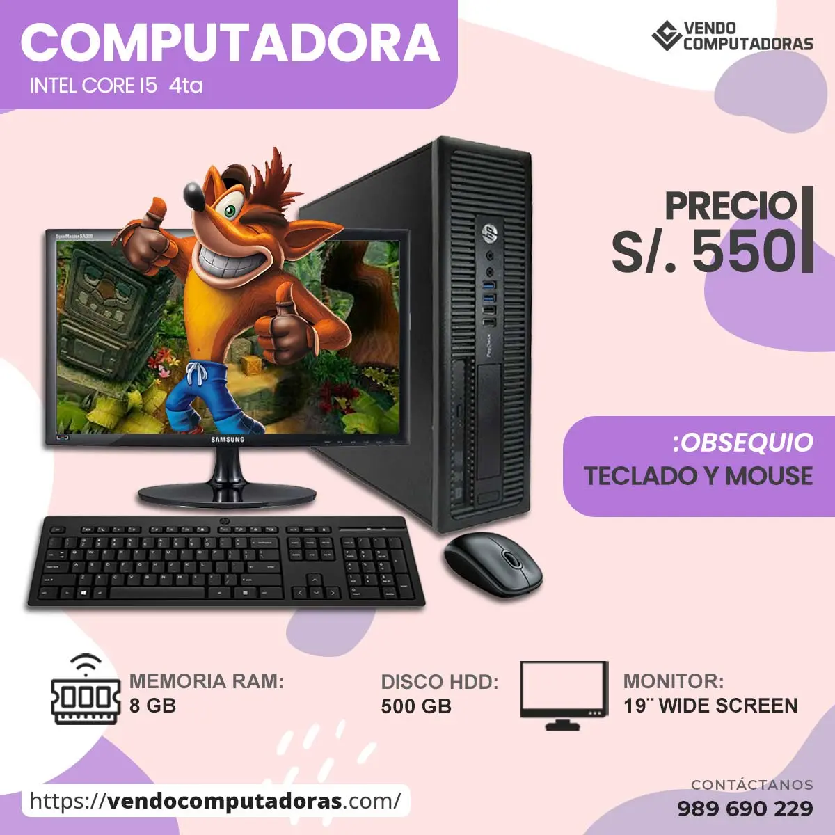  PC Core i5 con Monitor Regalo 