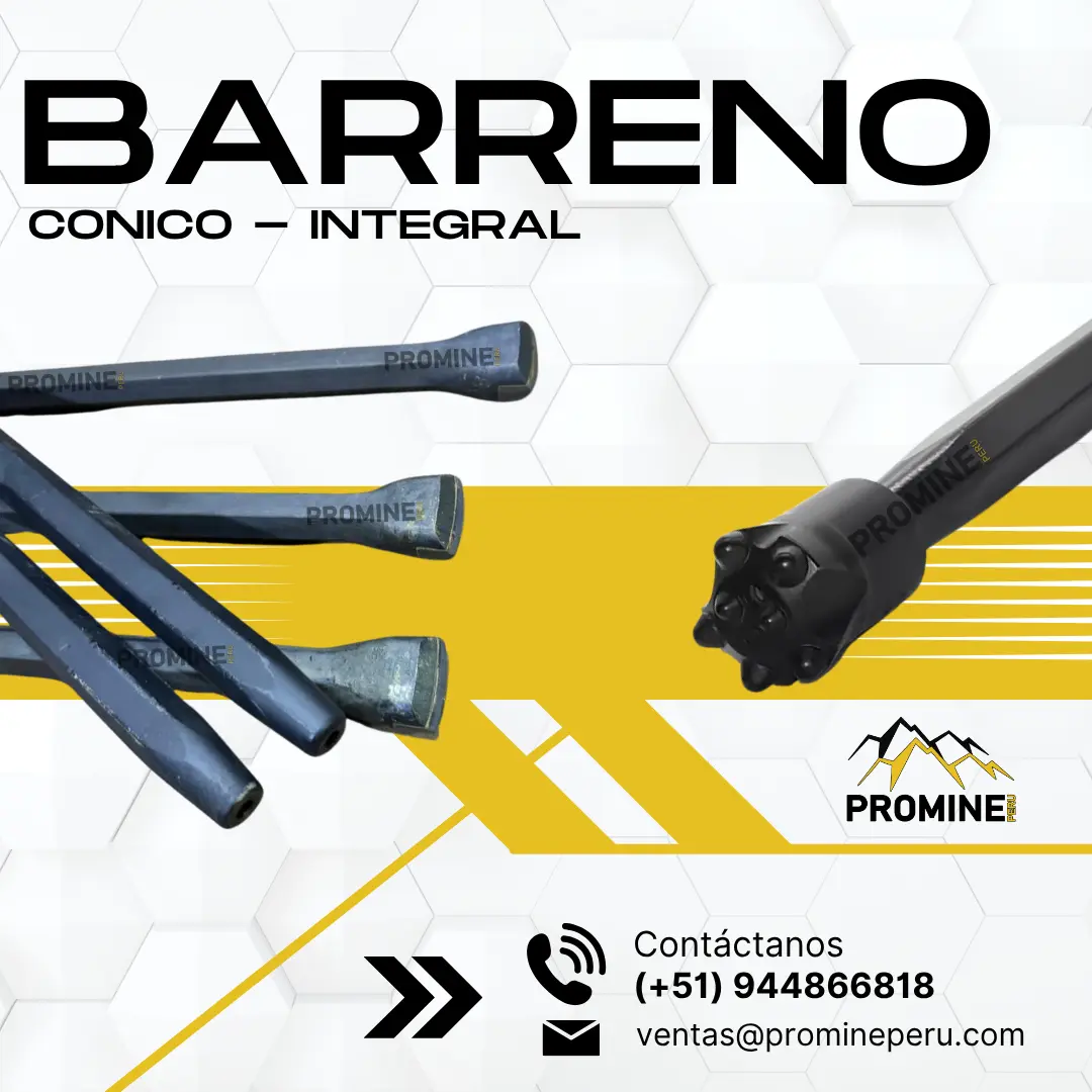 BARRENO CONICO BARRA INTEGRAL OPERACION EN MINA 