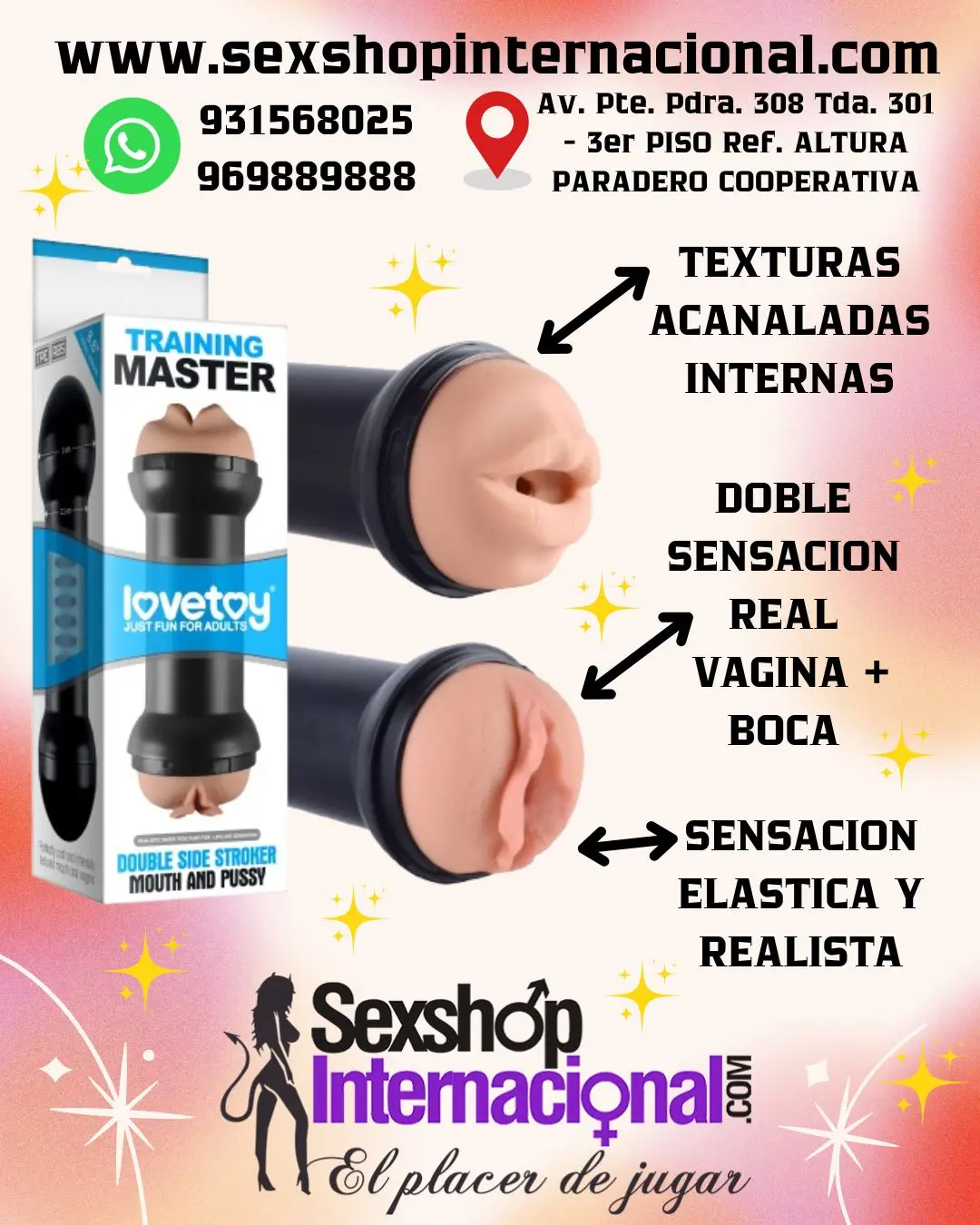 TRAINING MASTER DOUBLE SIDE STROKER MOUTH AND PUSSY