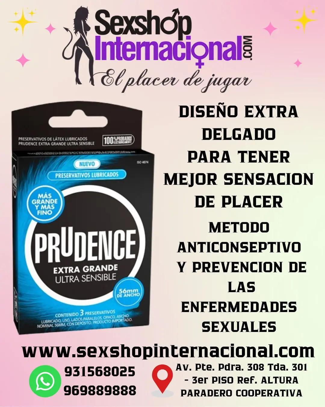 PRESERVATIVO PRUDENCE EXTRA GRANDE ULTRA SENSIBLE