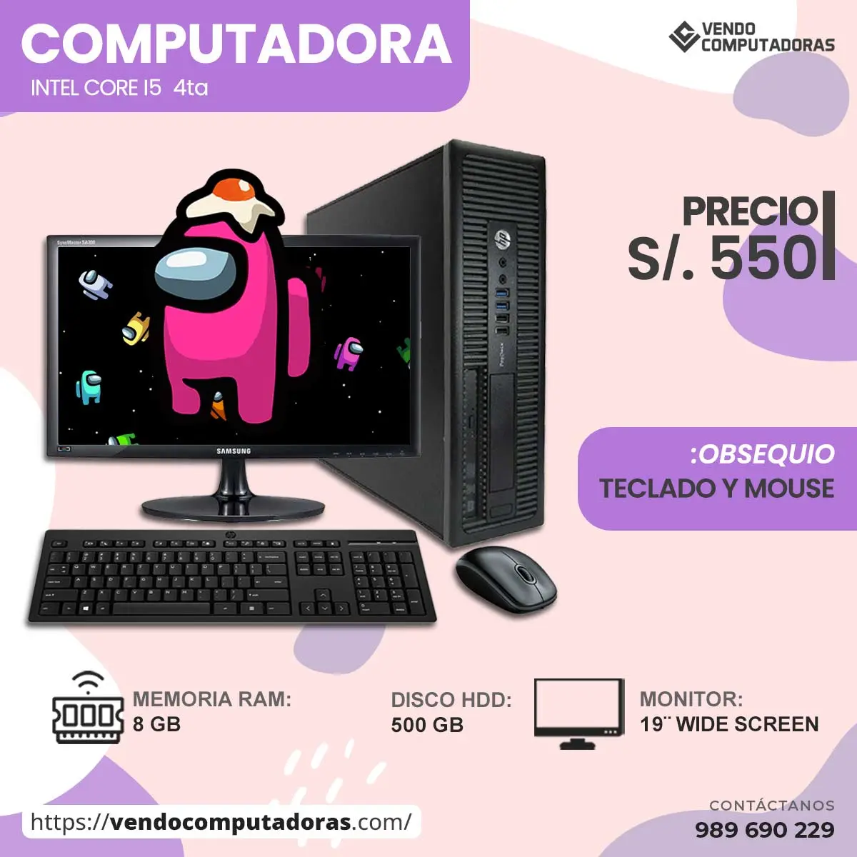 Computadoras Core i5 Monitor incluido Entrega inmediata 