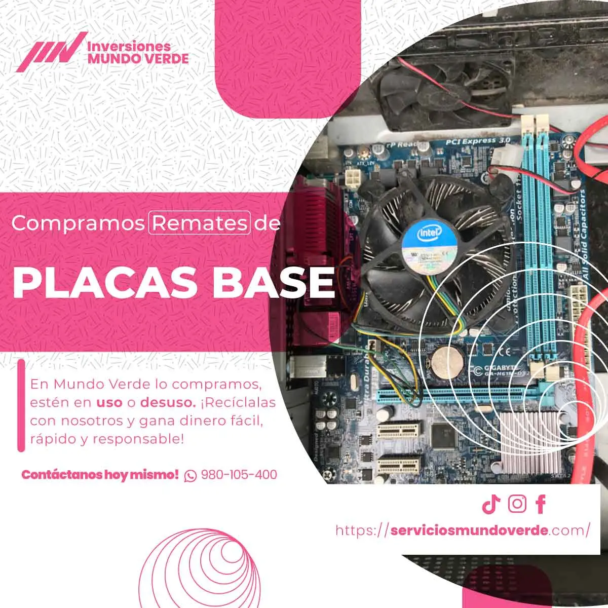 Reciclaje y compra de electrónica por lotes en Lima