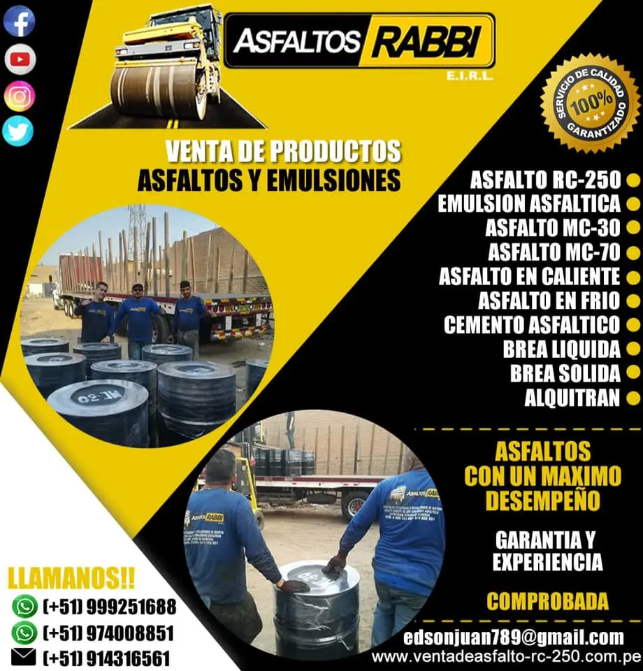 VENDEDOR DE ASFALTO EN FRIO PARA HUECOS DE PISTAS BREA DURA