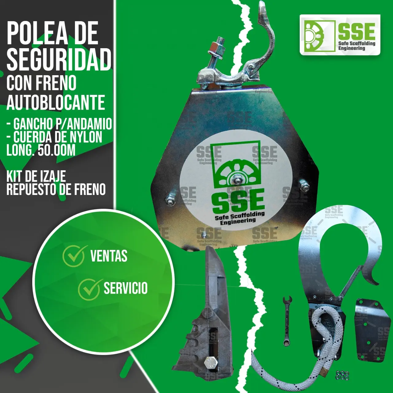 POLEAS DE SEGURIDAD PARA ANDAMIOS 