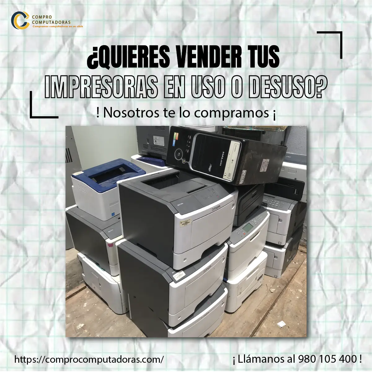 Compra de computadoras usadas para reciclaje ecológico