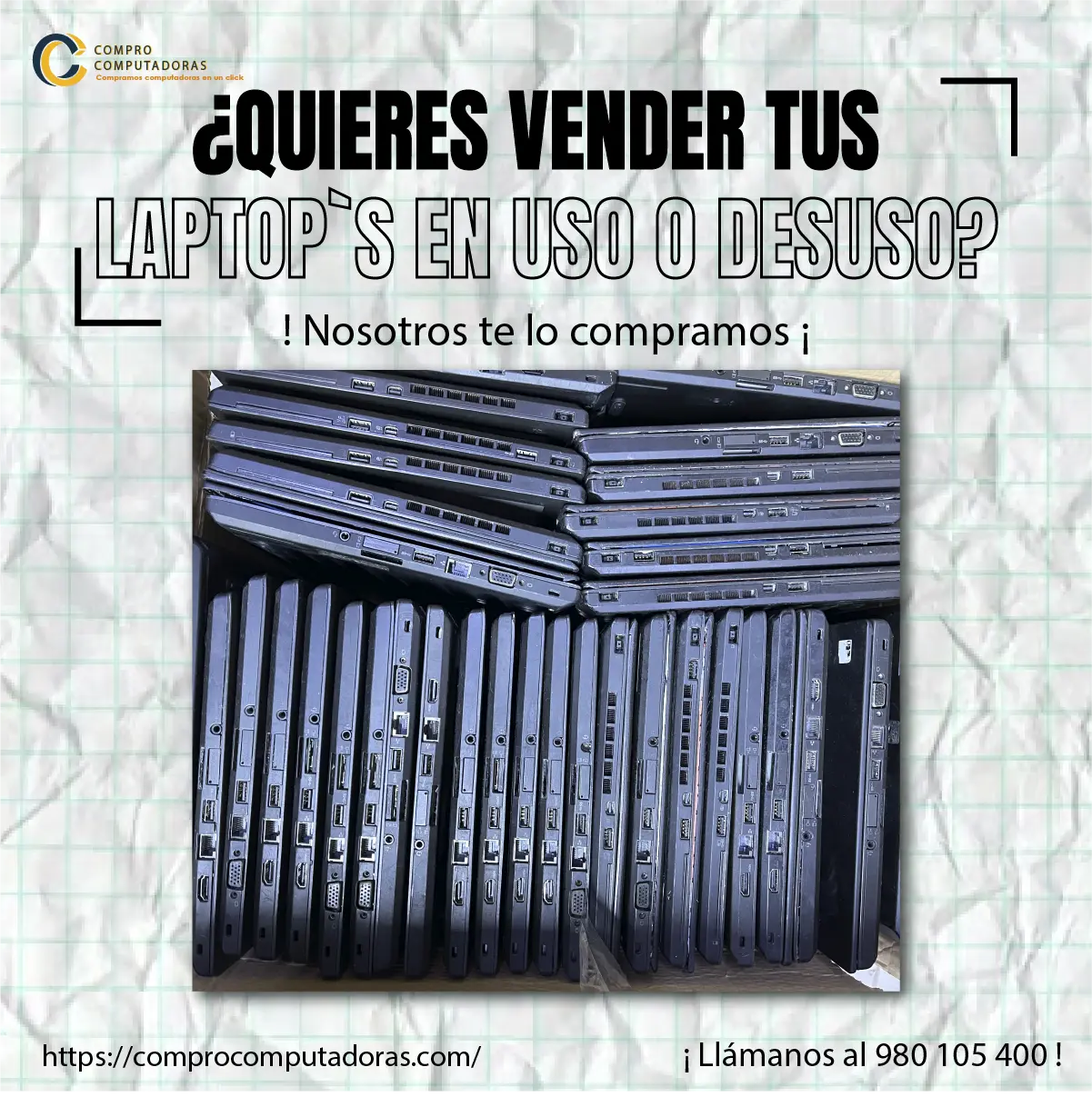 Pago rápido por computadoras usadas y dañadas