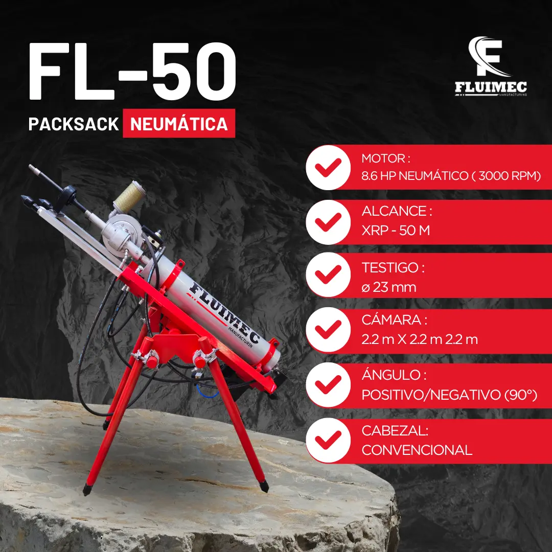 PACKSACK NEUMÁTICA FL-50 equipo para trabajos en socavón 