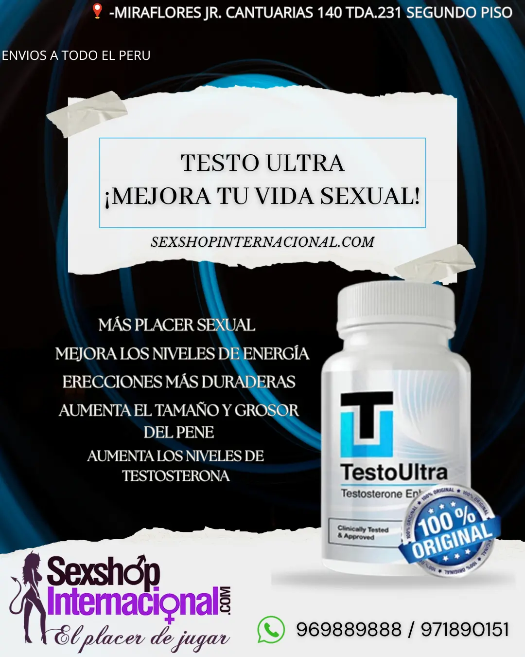 TESTO ULTRA AUMENTA LA POTENCIA -SEXSHOP MIRAFLORES 
