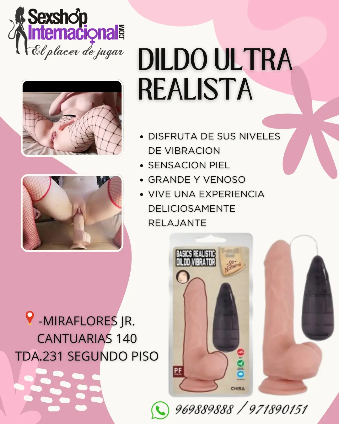 DILDO SENSACION PIEL CON VIBRACION- MIRAFLORES