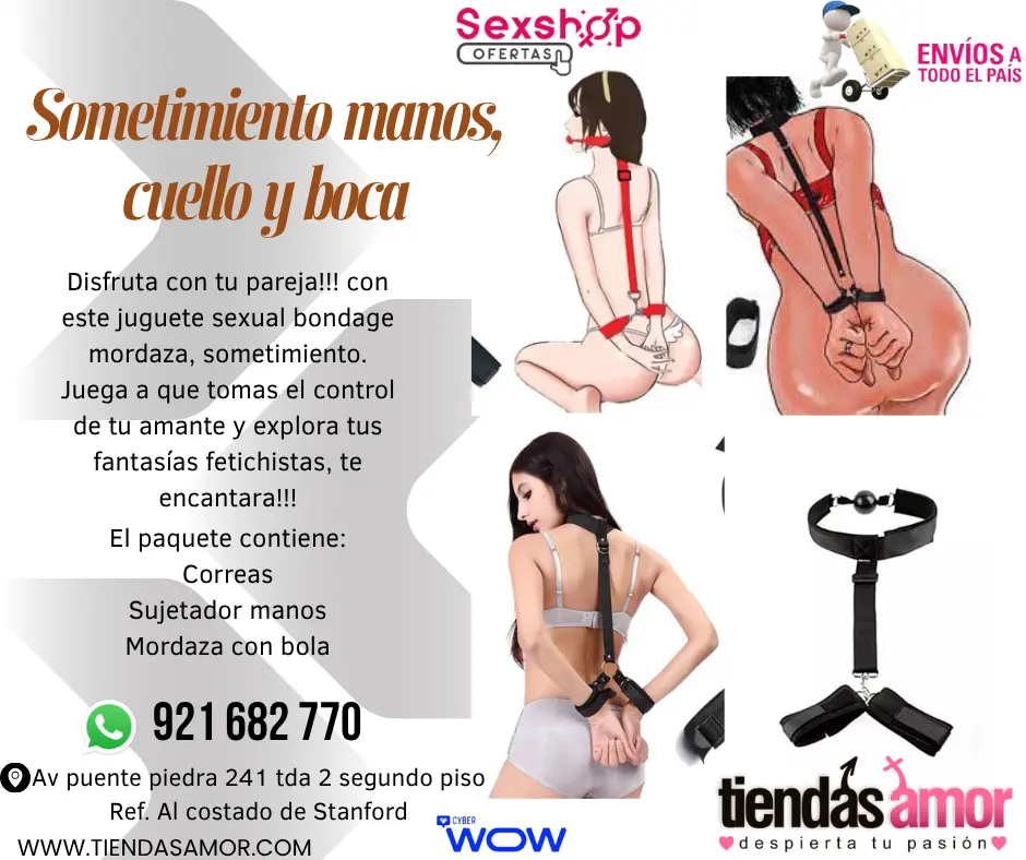 Juego erótico para parejas con amarre en manos cuello y mor