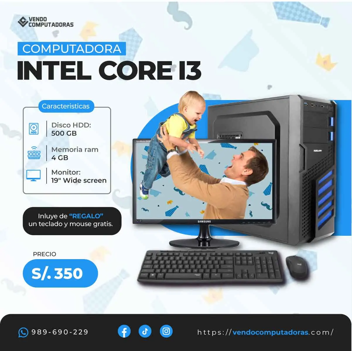  Sorprende a Papá con Esta PC Intel Core i3 a Precio Especi