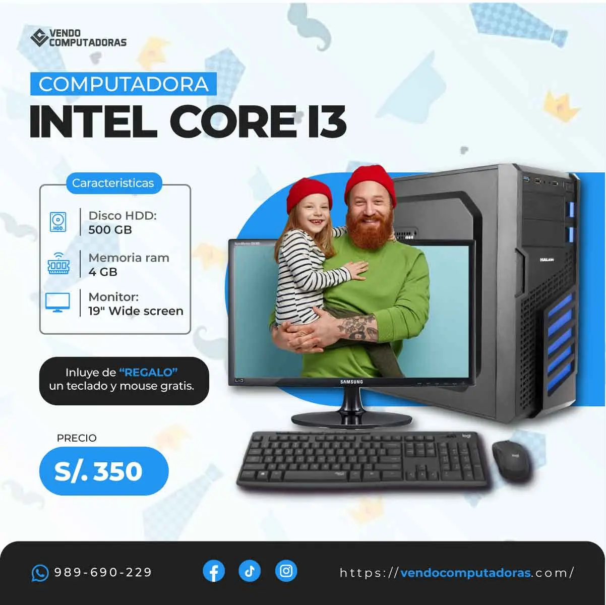  Sorprende a Papá con Esta PC Intel Core i3 a Precio Especi