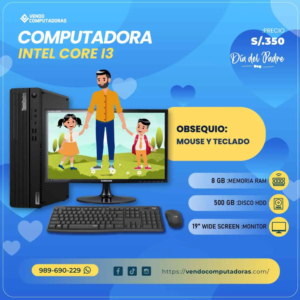  Intel Core i3 con 8GB RAM y bono incluido