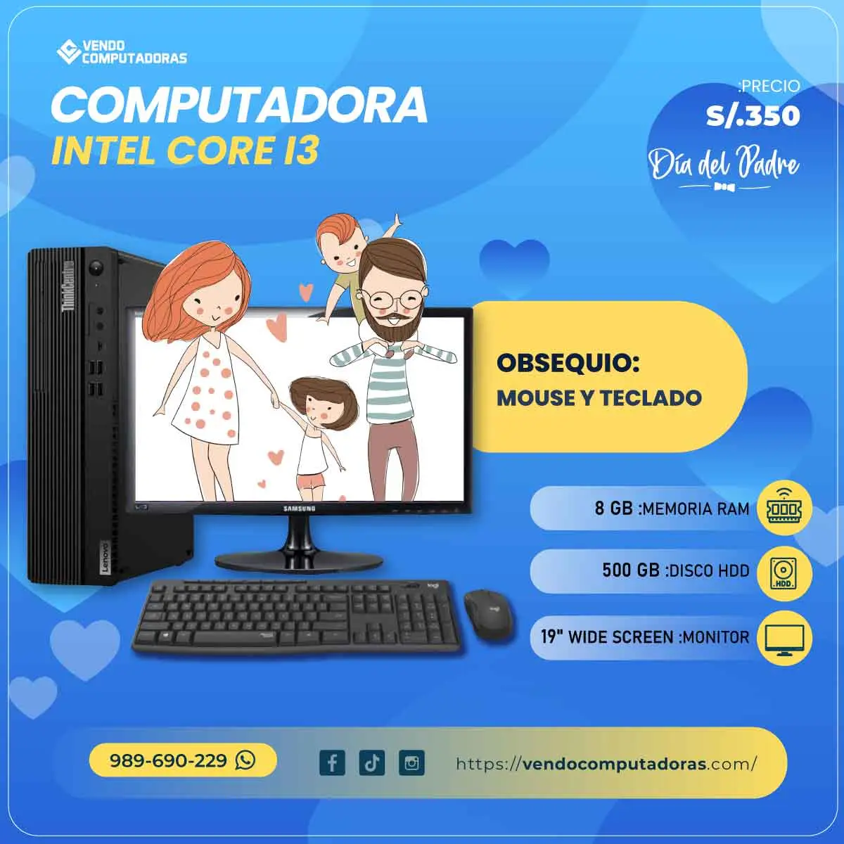  Intel Core i3 con 8GB RAM y bono incluido