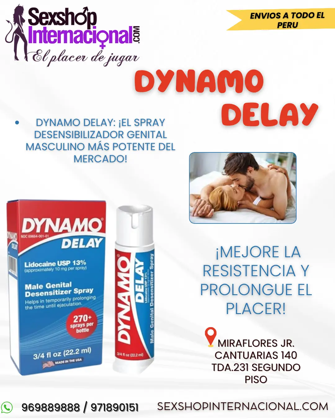 SPRAY DYNAMO DELAY TE AYUDA A COMBATIR LA EYACULACION PRECOZ