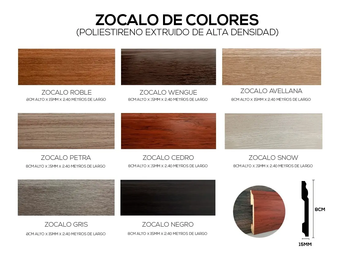 ZOCALO PVC COLOR
