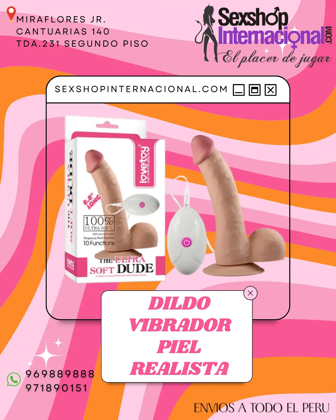 DILDO GRANDE Y VENOSO CON VIBRACION- SEXSHOP MIRAFLORES